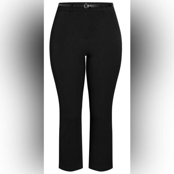 City Chic Black Pants with Belt - Picture 4 of 9